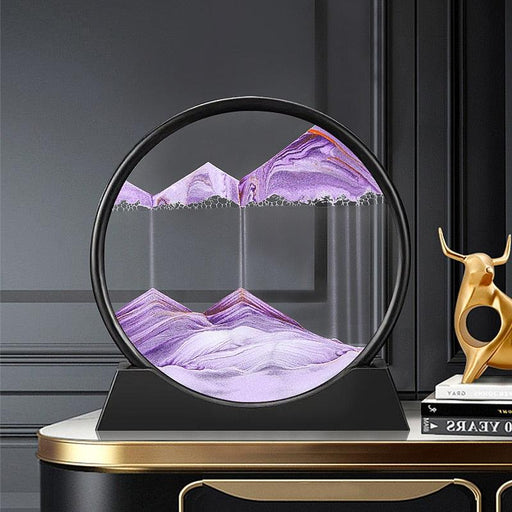 3d Moving Sand Art Picture Round Glass Deep Sea Sandscape Hourglass - Big House Home