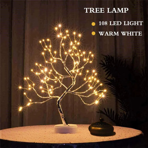 LED Night Light Mini Christmas Tree Copper Wire Garland Lamp For Kids Home Bedroom Decoration Decor Fairy Light Holiday lighting - Big House Home