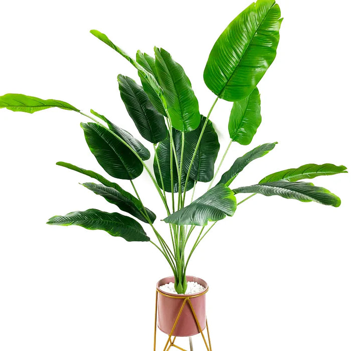 100cm 24Heads Artificial Banana Tree Large Tropical Plants Fake Palm Leafs Plastic Monstera Leaves Musa Tree for Autumn Decor - Big House Home