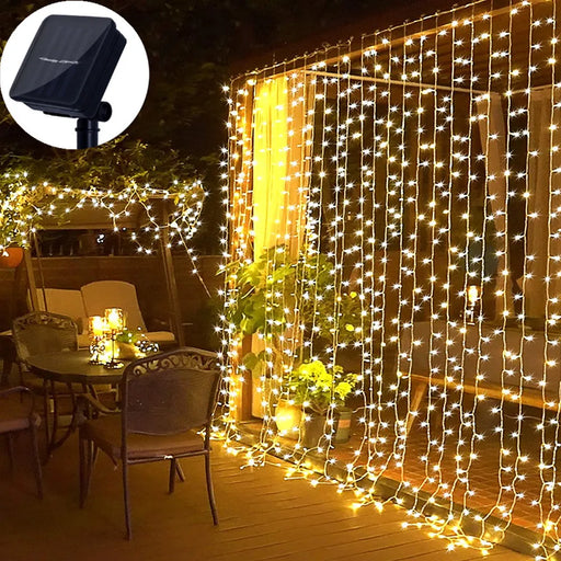 LED Solar Lamp Outdoor Waterproof Curtain Lights Garland Copper wire Fairy Lights Wedding Party Garden Yard Christmas Decoration - Big House Home