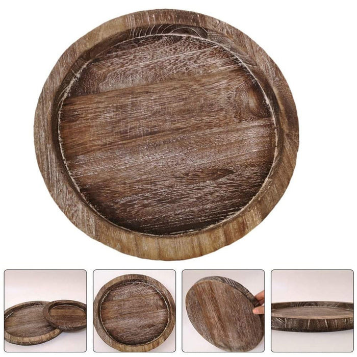 Rustic Wooden Tray Candle Holder for Farmhouse Dinning Table Kitchen Countertop Coffee Table Organizer Home Decor Wedding - Big House Home