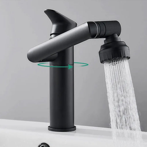 360 Degree Rotating Bathroom Mixer Tap Matte Black Basin Faucet With 2 Spraying Mode - Big House Home