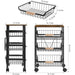 Rolling Utility Cart 4 Tire Fruit Storage Basket Kitchen Serving Storage Cart - Big House Home