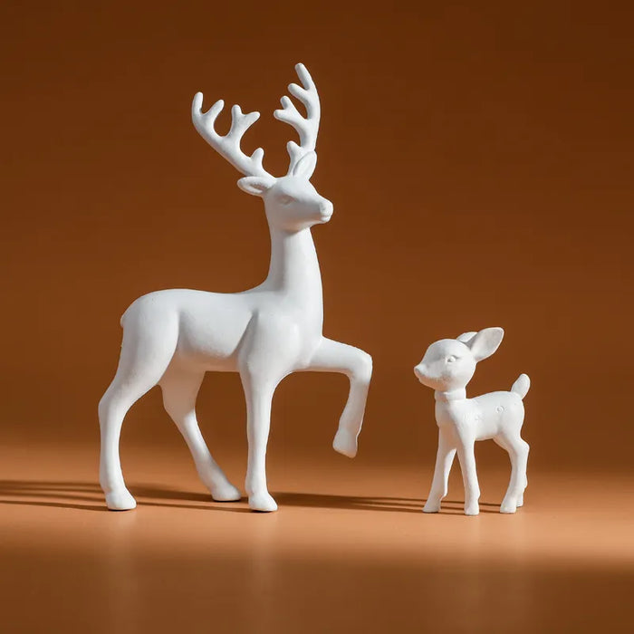 Room Decor Mother Deer Cute Kids Room Decor Sculptures Kawaii Miniatures Sculptures Christmas Home Decoration Fawn Figurines - Big House Home