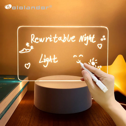 Note Board Creative Led Night Light USB Message Board Holiday Light With Pen Gifts For Children Girlfriend Decoration Night Lamp - Big House Home