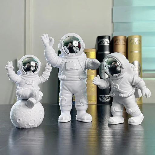 3Pcs Creative Resin Astronaut Ornament Figure Statue Spaceman Desktop Decor Modeling Kids Gift Home Decoration - Big House Home