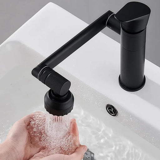 360 Degree Rotating Bathroom Mixer Tap Matte Black Basin Faucet With 2 Spraying Mode - Big House Home