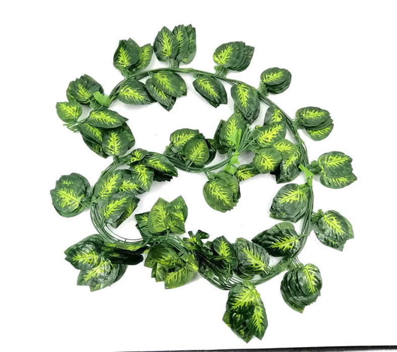 2.1M Artificial Plant Green Ivy Leaf Garland Silk Wall Hanging Vine Home Garden Decoration Wedding Party DIY Fake Wreath Leaves - Big House Home