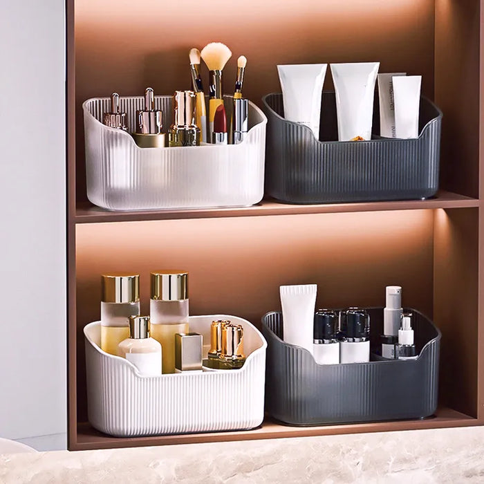 Matte Cosmetic Organizer Bathroom Bedroom Desktop Storage Box for Make Up Lipstick Perfume Skincare Cosmetic Tray Case Box - Big House Home