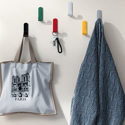 6pcs Towel Hook Self Adhesive Strong Wall Hooks Door Hanger Key Bag Coat Hook Holder Home Organizer Kitchen Bathroom Accessories - Big House Home