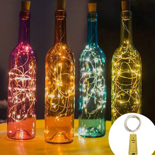 5pcs 2m Bar LED wine bottle cork string lights holiday decoration garland wine bottle fairy lights Christmas copper wire lights - Big House Home