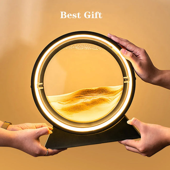 3D Hourglass Creative Quicksand Table Lamp Moving Sand Art Picture Deep Sea Sandscape In Motion Display Flowing Sand Home Decor - Big House Home