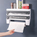 Wall-Mount Paper Towel Holder Sauce Bottle Rack 4In1 Cling Film Cutting Holder Mutifunction Kitchen Organizer Kitchen Accessorie - Big House Home