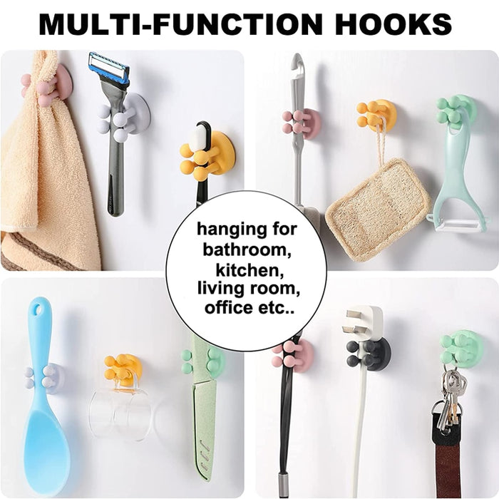 Silicone Toothbrush Razor Holders Hook Wall Door Hooks Towel Key Plug Holder Hangers For Kitchen Bathroom Home Office Organizer - Big House Home